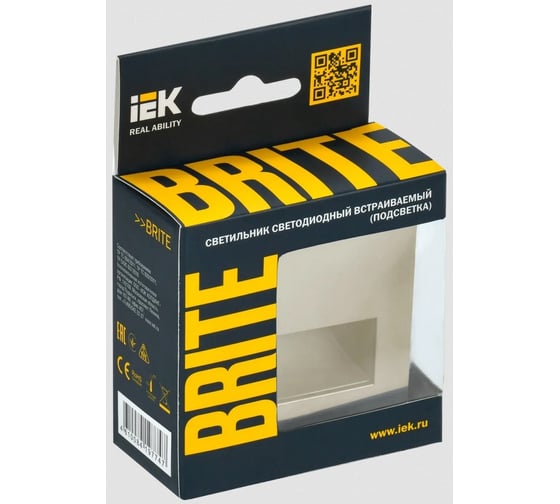 Встраиваемая светодиодная подсветка IEK Brite пл20-бркр бежевый BR-FL20-K10