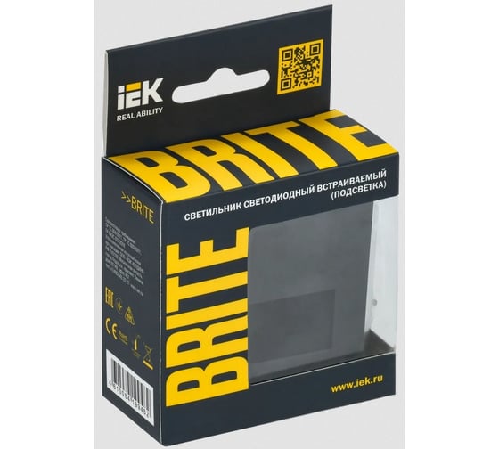 Встраиваемая светодиодная подсветка IEK Brite пл20-брг графит BR-FL20-K53
