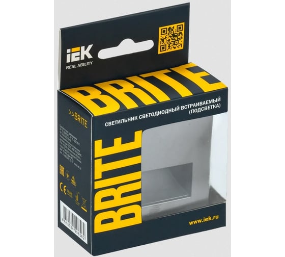 Встраиваемая светодиодная подсветка IEK Brite пл20-брс сталь BR-FL20-K46