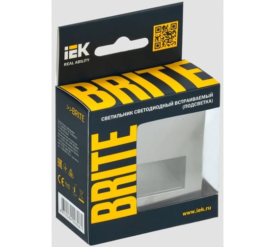 Встраиваемая светодиодная подсветка IEK Brite пл20-брш шампань BR-FL20-K37