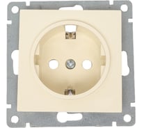 Одноместная розетка UNIVersal серия афина с/з, с/у, з/ш, 16а, 220в, слоновая кость ivory еврослот A0049-I