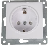 Одноместная розетка UNIVersal серия афина с/з, с/у, з/ш, 16а, 220в, белая еврослот A0049