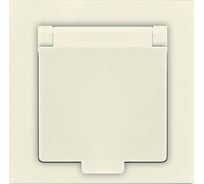 Одноместная розетка с крышкой UNIVersal серия афина с/з, с/у, 16а, 220в, слоновая кость ivory еврослот A0029-I