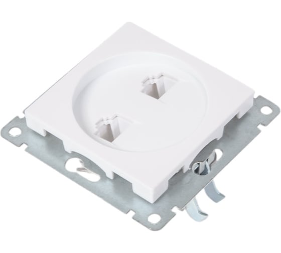Компьютерная двухместная розетка UNIVersal серия афина с/у, 1а, rj45, жемчуг еврослот A1086-OBr