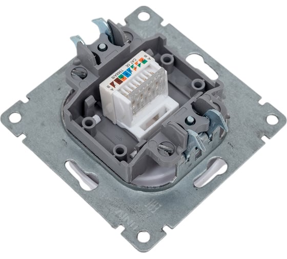 Компьютерная одноместная розетка UNIVersal серия афина, с/у, 1а, rj45, белая еврослот A0051