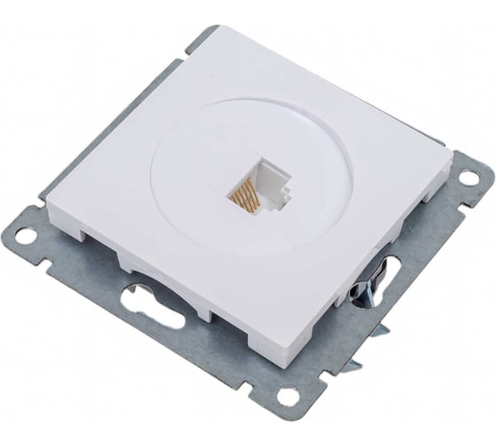 Компьютерная одноместная розетка UNIVersal серия афина, с/у, 1а, rj45, белая еврослот A0051