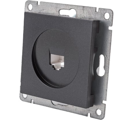 Компьютерная одноместная розетка UNIVersal серия афина с/у, 1а, rj45, графит еврослот A0051-Gr