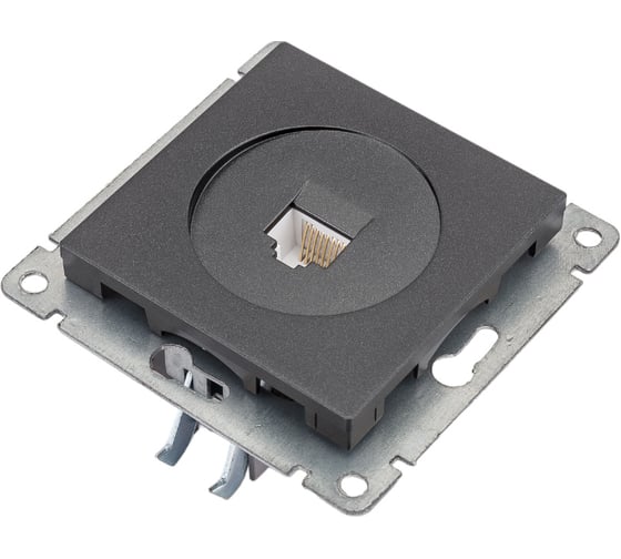 Компьютерная одноместная розетка UNIVersal серия афина с/у, 1а, rj45, графит еврослот A0051-Gr