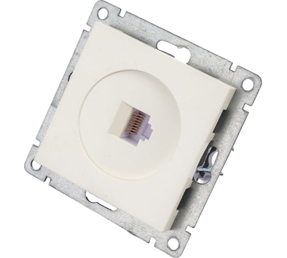 Компьютерная одноместная розетка UNIVersal серия афина, с/у, 1а, rj45, слоновая кость ivory еврослот A0051-I
