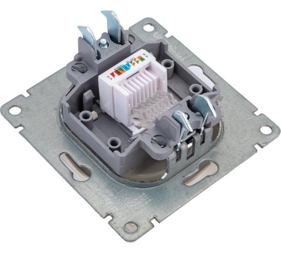 Компьютерная одноместная розетка UNIVersal серия афина, с/у, 1а, rj45, слоновая кость ivory еврослот A0051-I