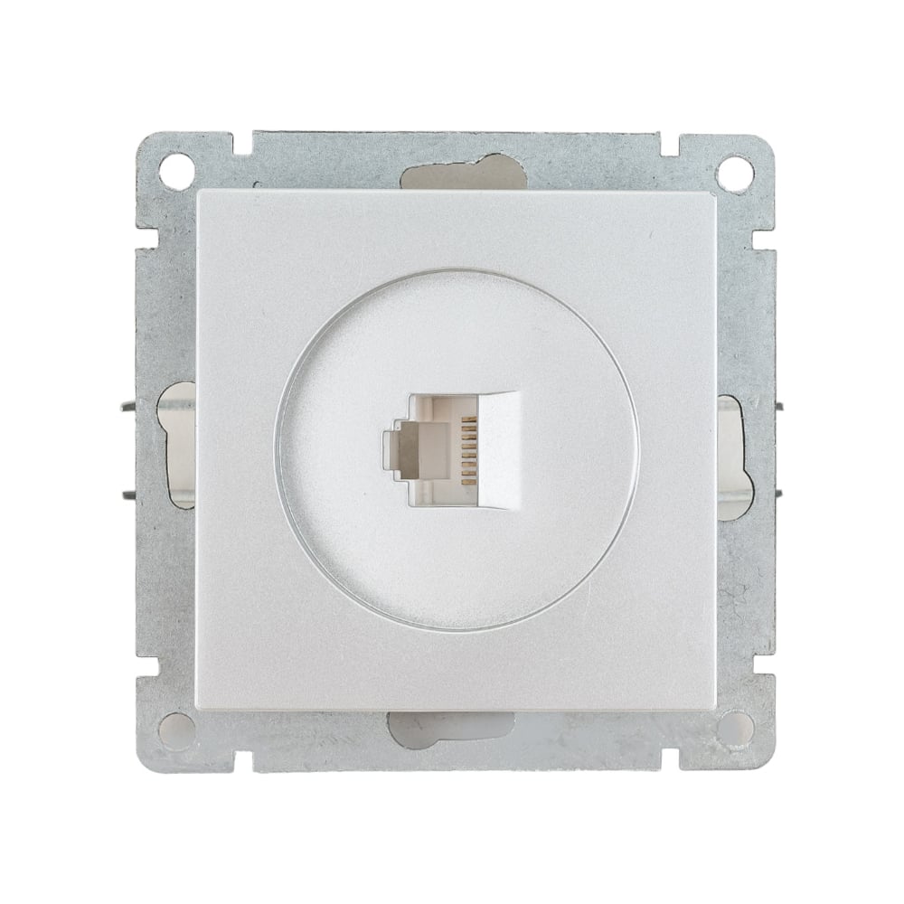 КомпьютернаяодноместнаярозеткаUNIVersalсерияафина,с/у,1а,rj45,сереброеврослотA0051-S