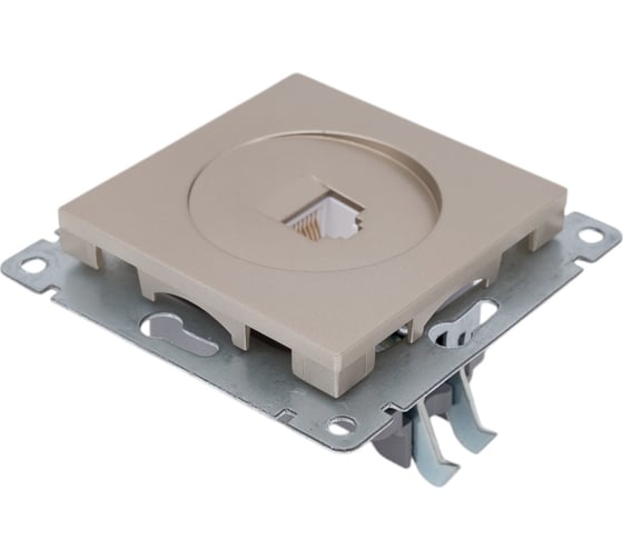 Компьютерная одноместная розетка UNIVersal серия афина, с/у, 1а, rj45, шампань еврослот A0051-Br