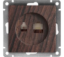 Компьютерная+телефонная розетка UNIVersal серия афина, с/у, 1а, rj45, rj12, венге еврослот A0052-V