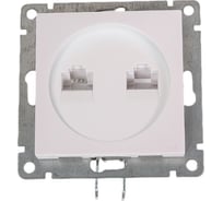 Компьютерная+телефонная розетка UNIVersal серия афина, с/у, 1а, rj45, rj12, жемчуг еврослот A0052-OBr