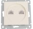 Компьютерная+телефонная розетка UNIVersal серия афина, с/у, 1а, rj45, rj12, слоновая кость ivory еврослот A0052-I 1