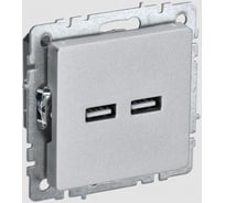 Розетка USB IEK Brite a+a 5в 3,1а рю10-1-бра алюминий BR-U21-D31-K47