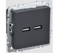 Розетка USB IEK Brite a+a 5в 3,1а рю10-1-брг графит BR-U21-D31-K53