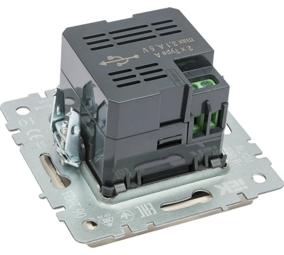 Розетка USB IEK Brite a+a 5в 3,1а рю10-1-бркр бежевый BR-U21-D31-K10