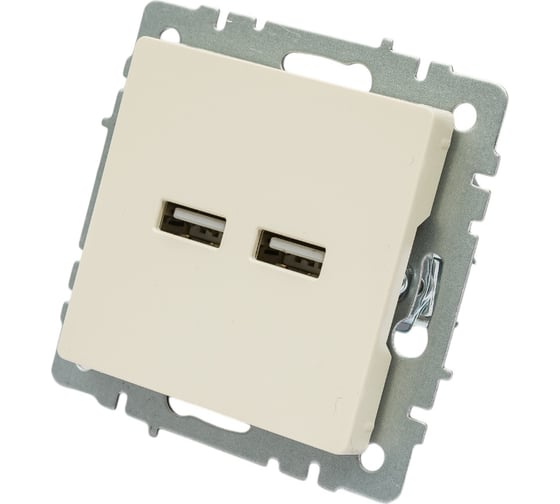 Розетка USB IEK Brite a+a 5в 3,1а рю10-1-бркр бежевый BR-U21-D31-K10