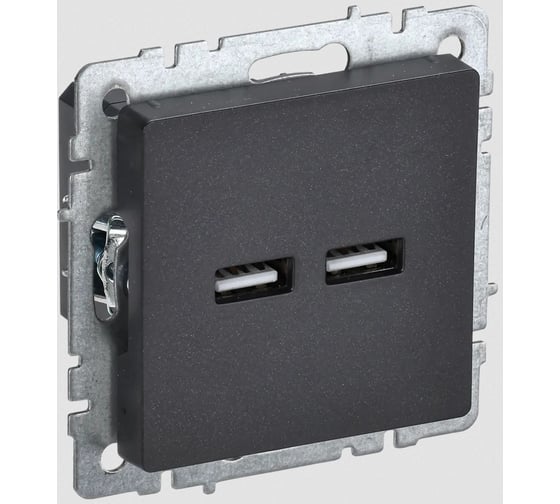Розетка USB IEK Brite a+a 5в 3,1а рю10-1-брч черный BR-U21-D31-K02