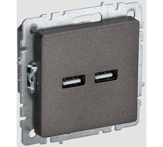 Розетка USB IEK Brite a+a 5в 3,1а рю10-1-бртб темная бронза BR-U21-D31-K45