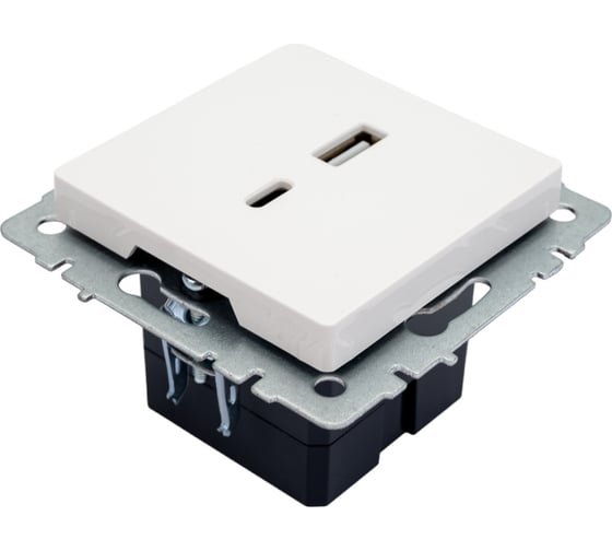 Розетка USB IEK Brite a+c 18вт рю11-1-брб белый BR-U22-018-K01