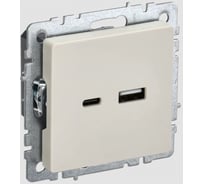 Розетка USB IEK Brite a+c 18вт рю11-1-бркр бежевый BR-U22-018-K10