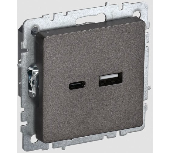 Розетка USB IEK Brite a+c 18вт рю11-1-бртб темная бронза BR-U22-018-K45 1