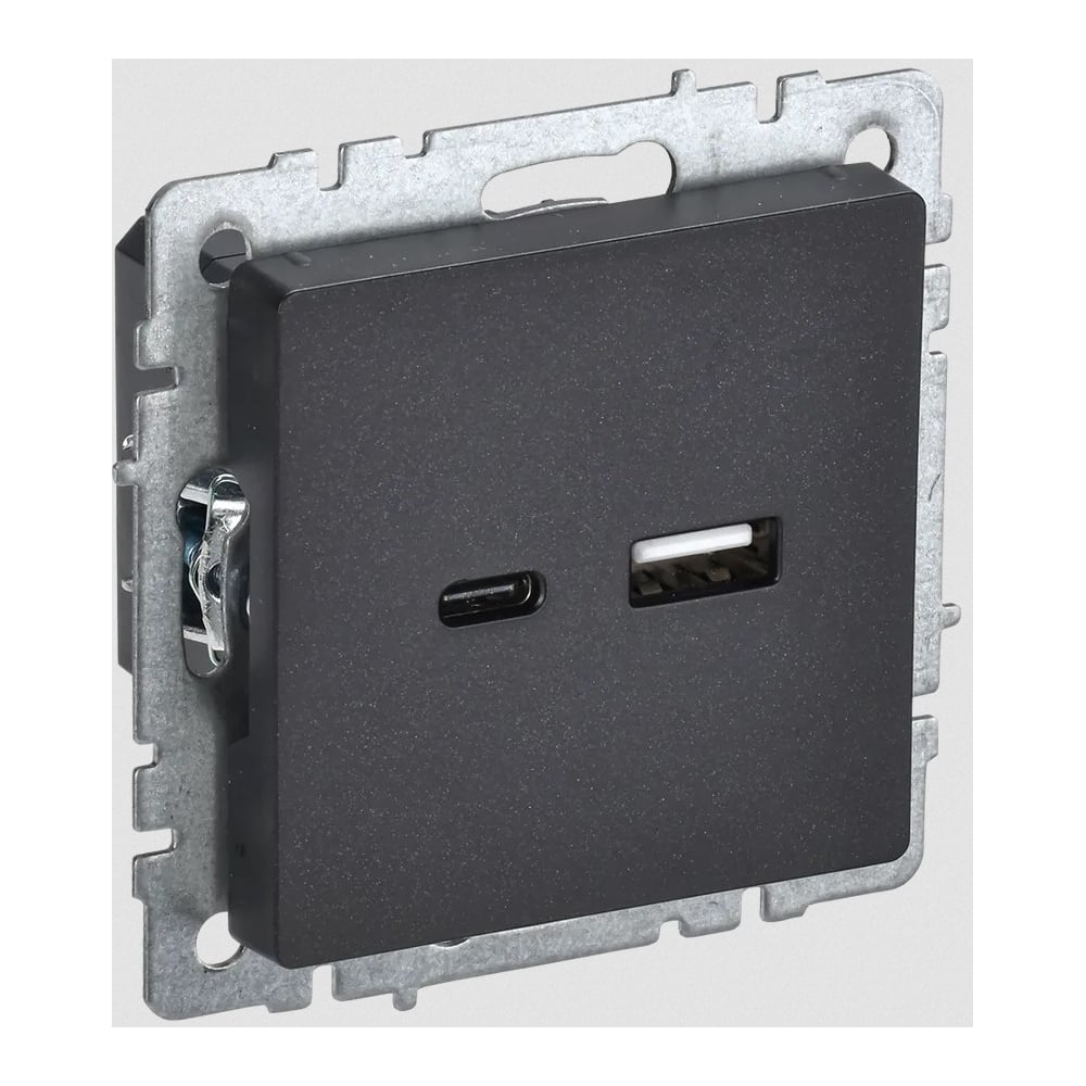 Розетка USB IEK Brite a+c 18вт рю11-1-брч черный BR-U22-018-K02 ...
