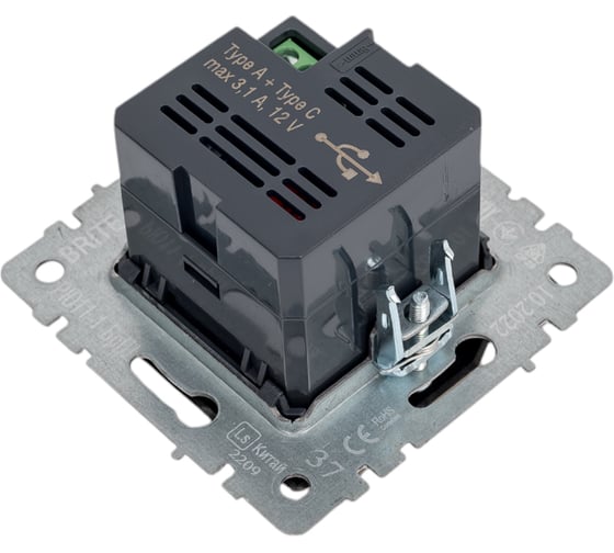 Розетка USB IEK Brite a+c 18вт рю11-1-брш шампань BR-U22-018-K37