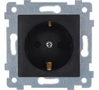 Механизм одноместной розетки Кунцево-Электро "мария" с заземляющим контактом скрытой установки рс16-445 антрацит 110038