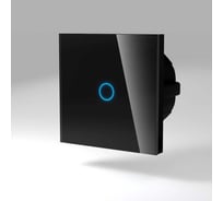 Сенсорный выключатель CGSS со стеклянной панелью изготовленный по технологии Optiwhite на одну линию черный Оптима 86 86, TS-L1-BCG