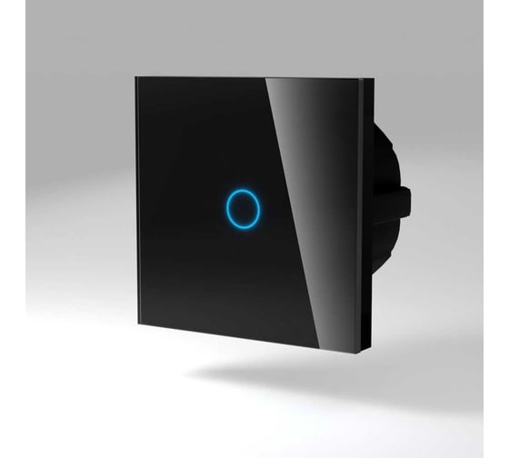 Сенсорный выключатель CGSS со стеклянной панелью изготовленный по технологии Optiwhite на одну линию черный Оптима 86 86, TS-L1-BCG 1