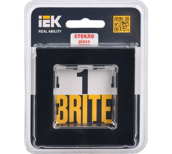 1-местная рамка IEK Brite ру-1-2-брч стекло, черный BR-M12-G-K02