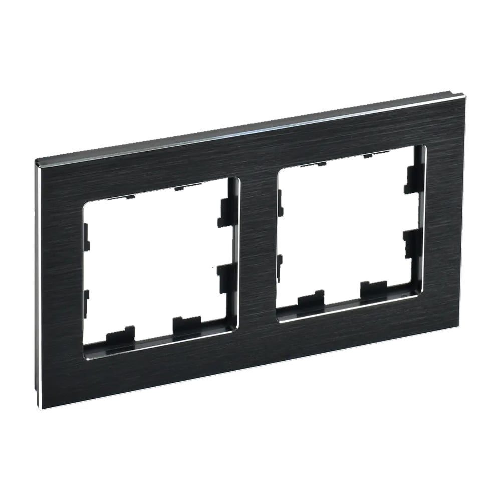 2-местная рамка IEK Brite ру-2-1-брч металл, черный BR-M22-M-K02 ...