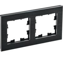2-местная рамка IEK Brite ру-2-1-брч металл, черный BR-M22-M-K02