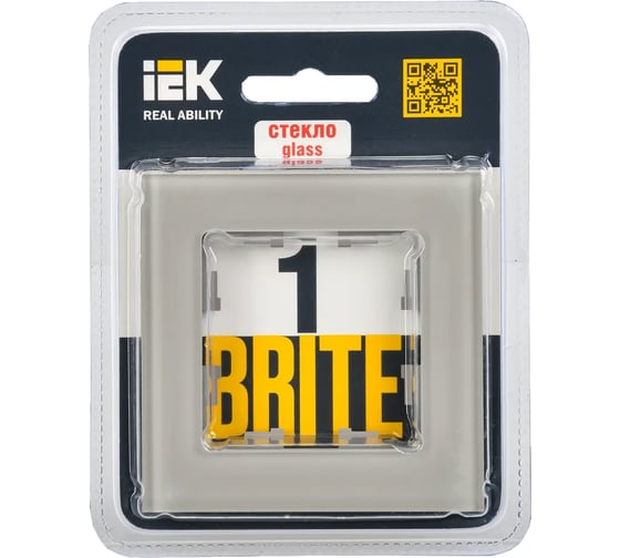 1-местная рамка IEK Brite ру-1-2-брд стекло, дымчатый BR-M12-G-K30