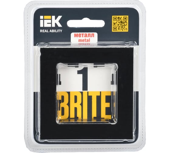 1-местная рамка IEK Brite ру-1-1-брч металл, черный BR-M12-M-K02