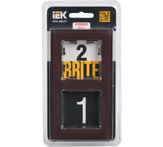 2-местная рамка IEK Brite ру-2-2-бртб стекло, темная бронза BR-M22-G-K45