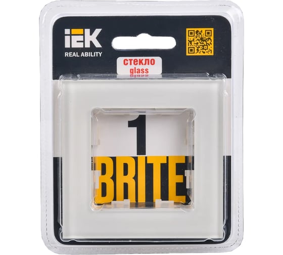 1-местная рамка IEK Brite ру-1-2-брва стекло, ванильный BR-M12-G-K10