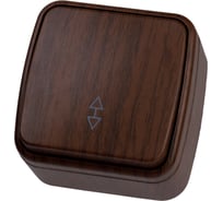 1-клавишный переключатель на 2 направления TDM ELECTRIC открытой установки IP20 10А, венге "Дача" Народная SQ1824-0043