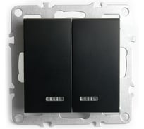 2-клавишный выключатель STEKKER с индикатором (механизм), серия Эрна, PSW10-9 49147