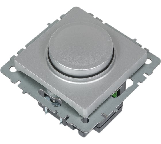 Поворотно-нажимной светорегулятор IEK Brite 600вт сс10-1-0-бра алюминий BR-D20-0600-K47
