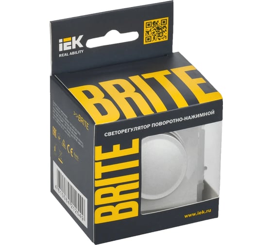 Поворотно-нажимной светорегулятор IEK Brite 600вт сс10-1-0-бра алюминий BR-D20-0600-K47