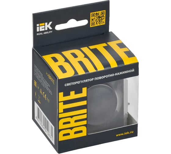 Поворотно-нажимной светорегулятор IEK Brite сс10-1-0-брм 600вт, маренго BR-D20-0600-K35