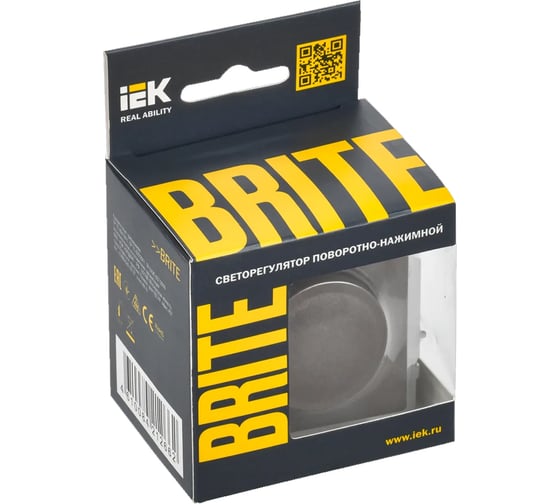 Поворотно-нажимной светорегулятор IEK Brite сс10-1-0-бртб 600вт, темная бронза BR-D20-0600-K45