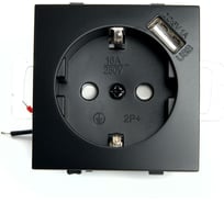 1-местная розетка STEKKER с заземлением (механизм) с USB, серия Эрна, PST16-9111-03 49155