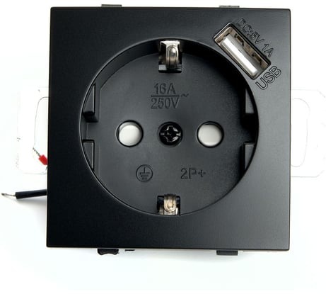1-местная розетка STEKKER с заземлением (механизм) с USB, серия Эрна, PST16-9111-03 49155