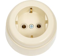 Розетка Interior Electric пластиковая с з/м серии "вектор" (слоновая кость) РБП03