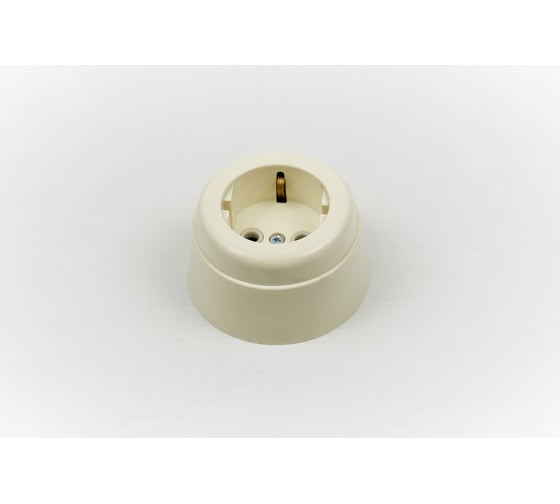 Розетка Interior Electric пластиковая с з/м серии "вектор" (слоновая кость) РБП03